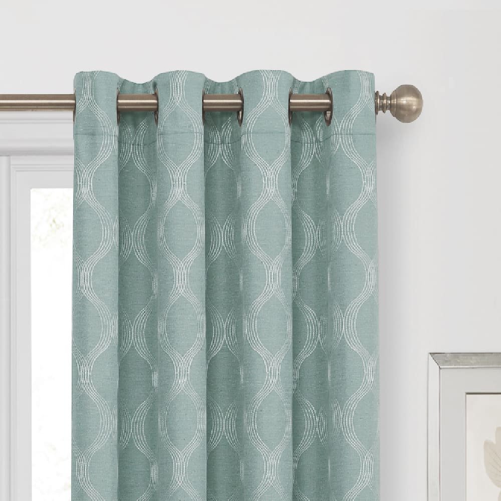 Cortina blackout de poliéster Regal Home Collections® Prescott de 1.27 x 2.13 m color aqua/blanco - Image 2