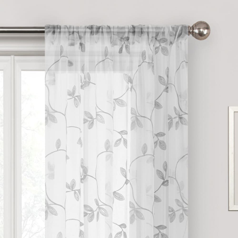 Cortina traslúcida de poliéster Regal Home Collections® Meadow de 1.27 x 2.13 m color blanco/gris - Image 2