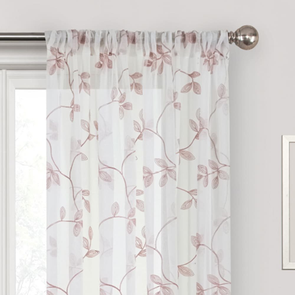 Cortina traslúcida de poliéster Regal Home Collections® Meadow de 1.27 x 2.13 m color blanco/rosa - Image 2