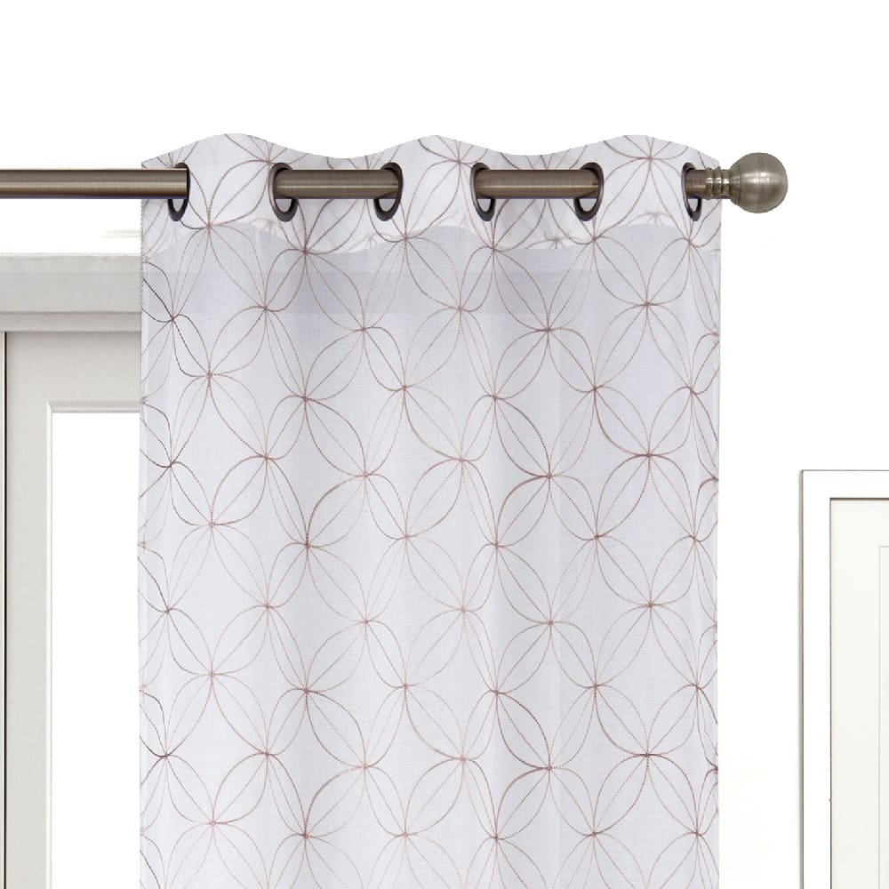 Cortinas traslúcidas de poliéster Regal Home Collections® Perth Matte de 1.93 x 2.13 m color marfil/lino, 2 piezas - Image 2