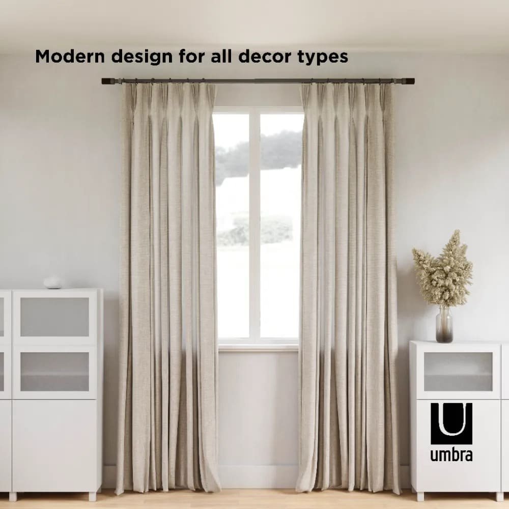 Cortinero extensible Umbra™ Blok de 1.83 m a 3.66 m color negro/café - Image 14