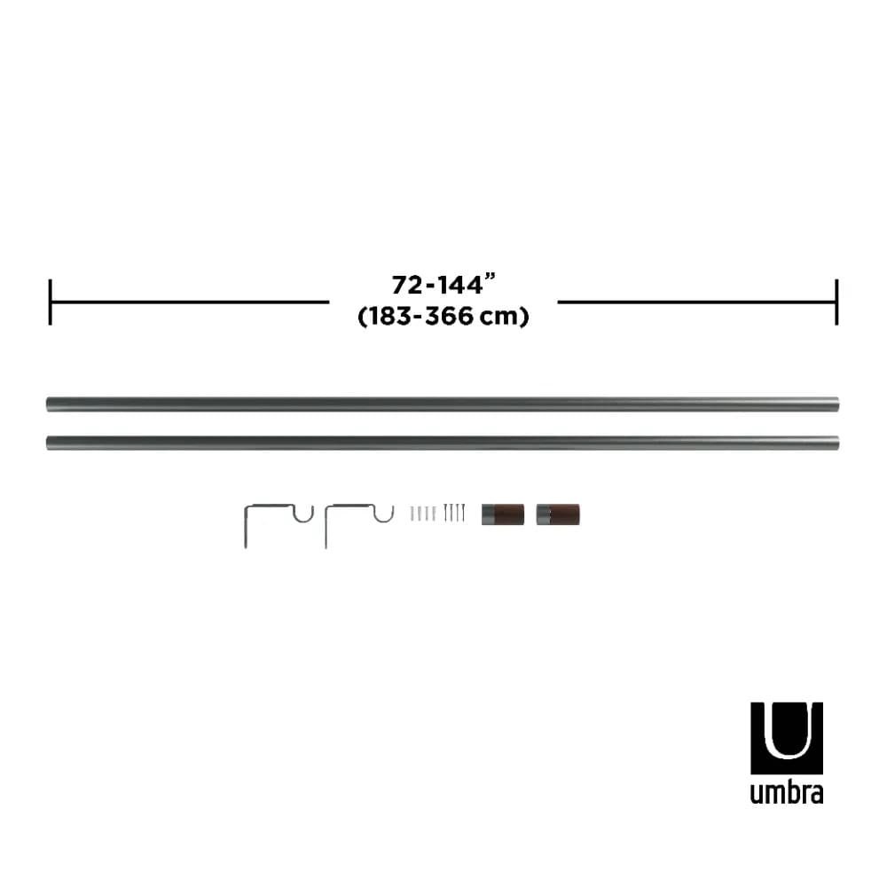 Cortinero extensible Umbra™ Blok de 1.83 m a 3.66 m color negro/café - Image 7