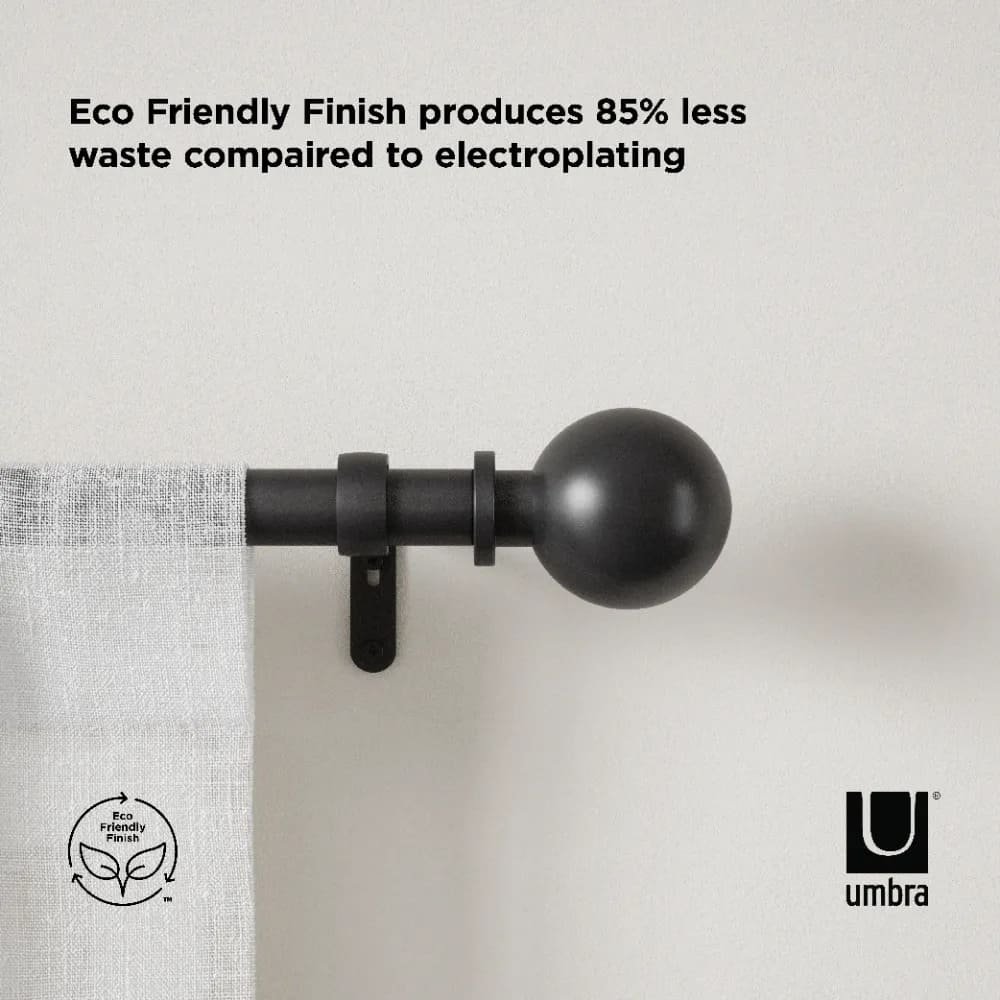 Cortinero extensible Umbra™ esfera de 1.83 m a 3.66 m color negro - Image 4