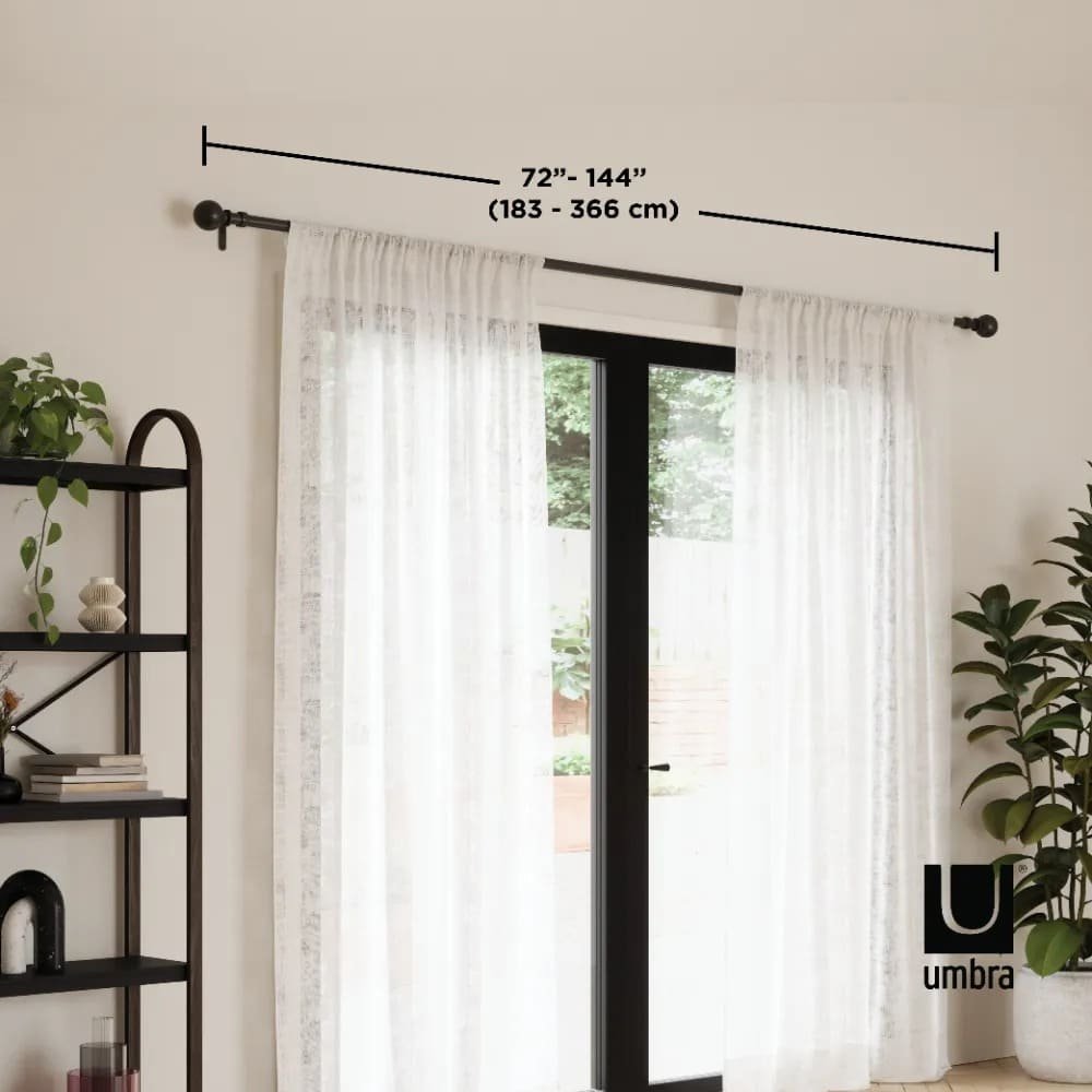Cortinero extensible Umbra™ esfera de 1.83 m a 3.66 m color negro - Image 10