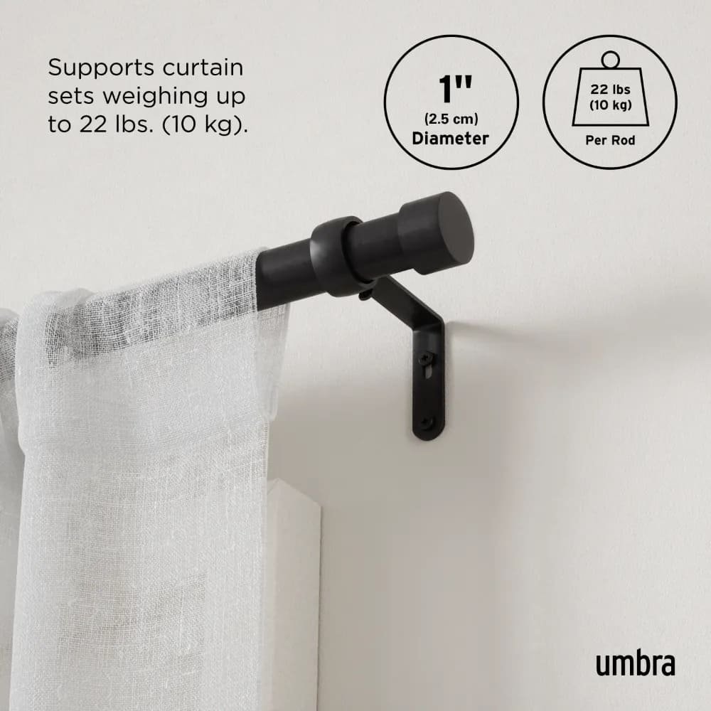 Cortinero extensible Umbra™ Cappa de 1.68 m a 3.05 m color negro - Image 4