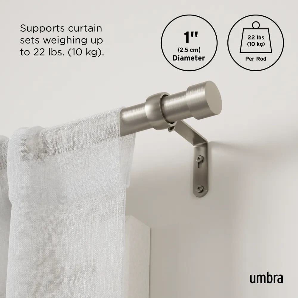 Cortinero extensible Umbra™ Cappa de 1.68 m a 3.05 m color plateado - Image 4